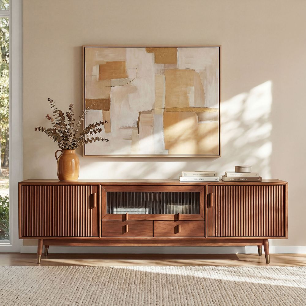 Stavn 72" MCM Fluted Media Console - image 2 of 10