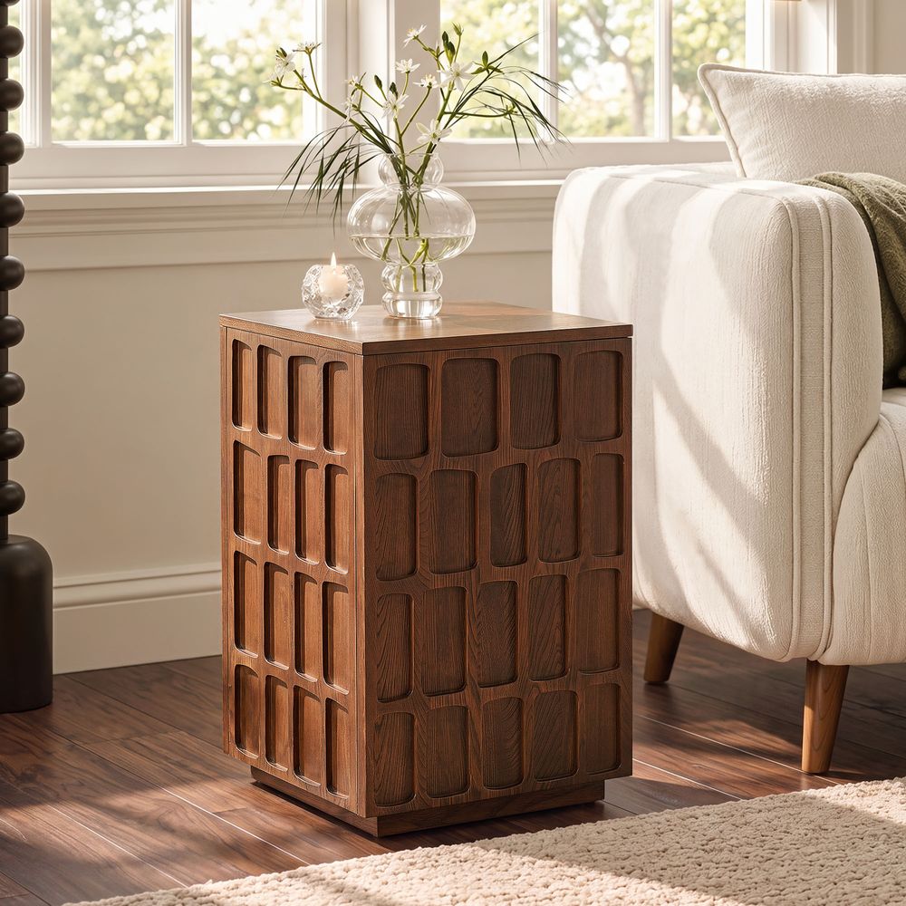 Vittorio 15" Elm Side Table - image 2 of 9