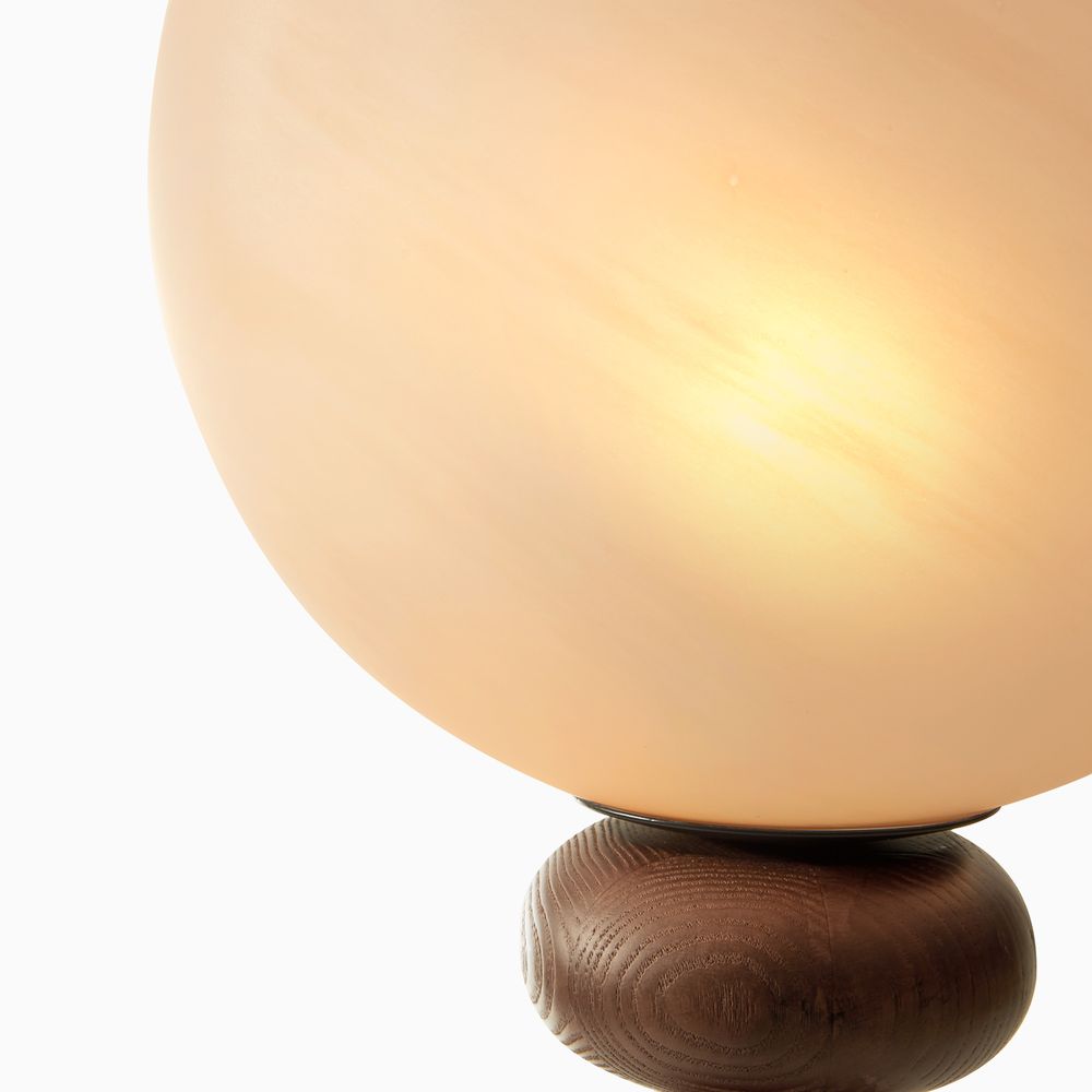 stacked wooden segments post floor lamp - image 4 of 7