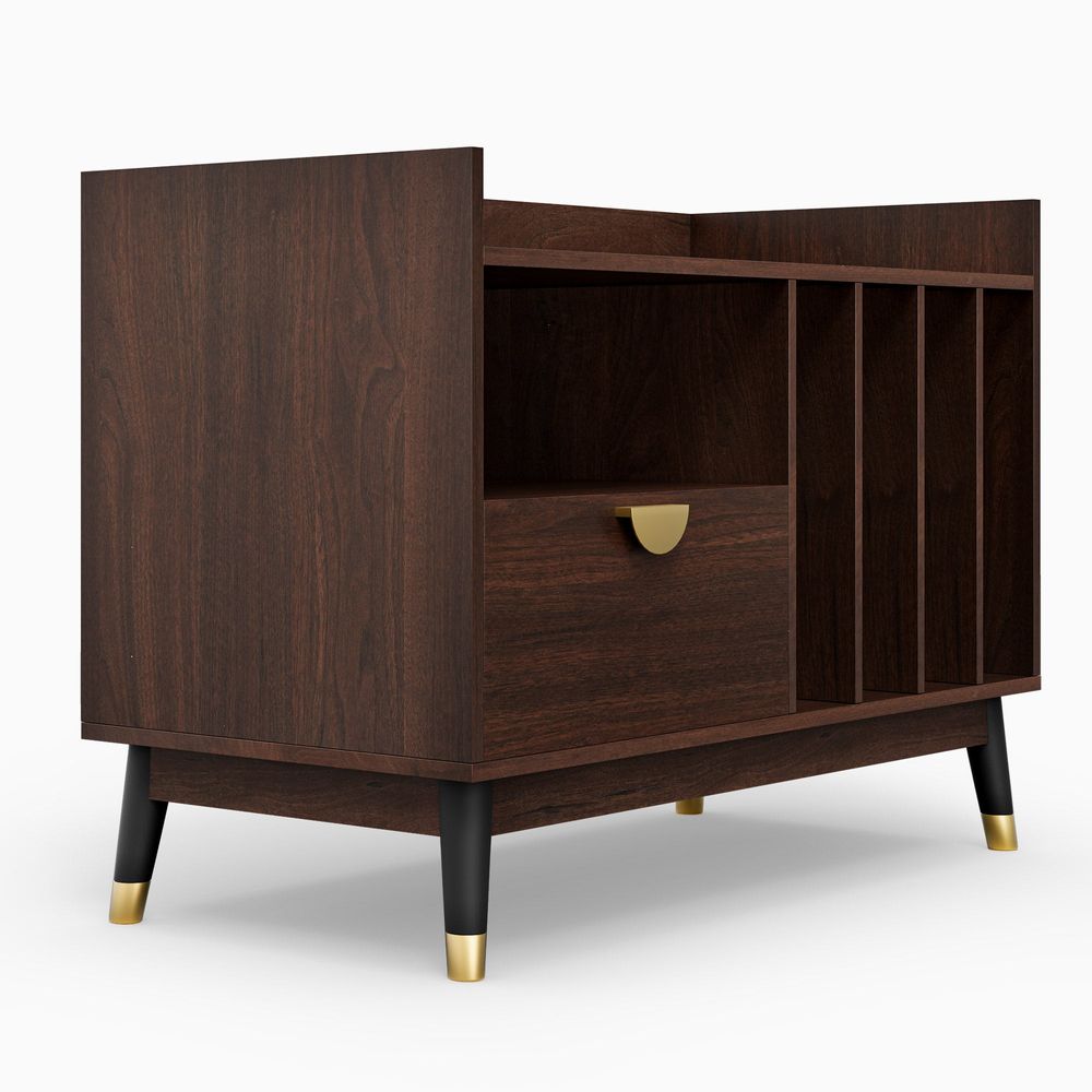Hernest Hernest Mid Century Record Player Media Turntable