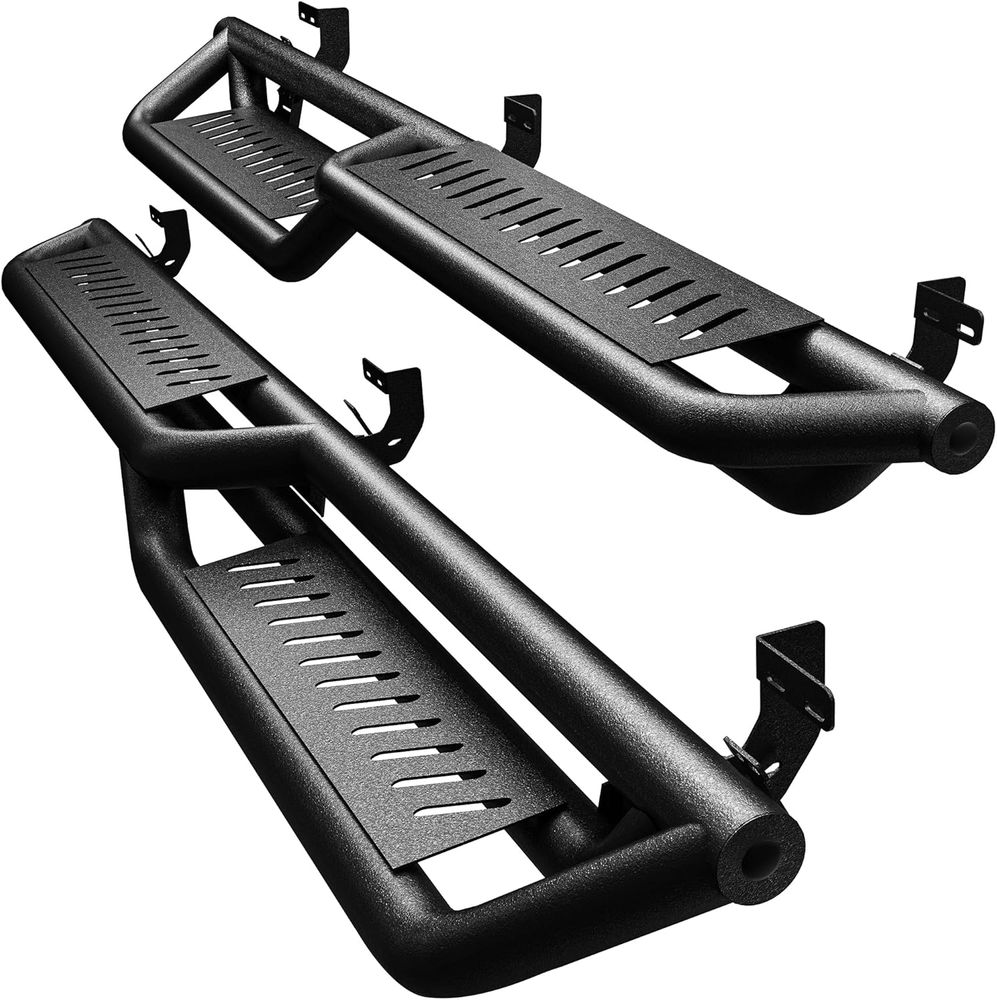 Ram two step running boards, roof access side steps, heavy duty nerf bars, black powder coated, Ram 2500 crew cab steps, YITAMOTOR, 2-stair side rails