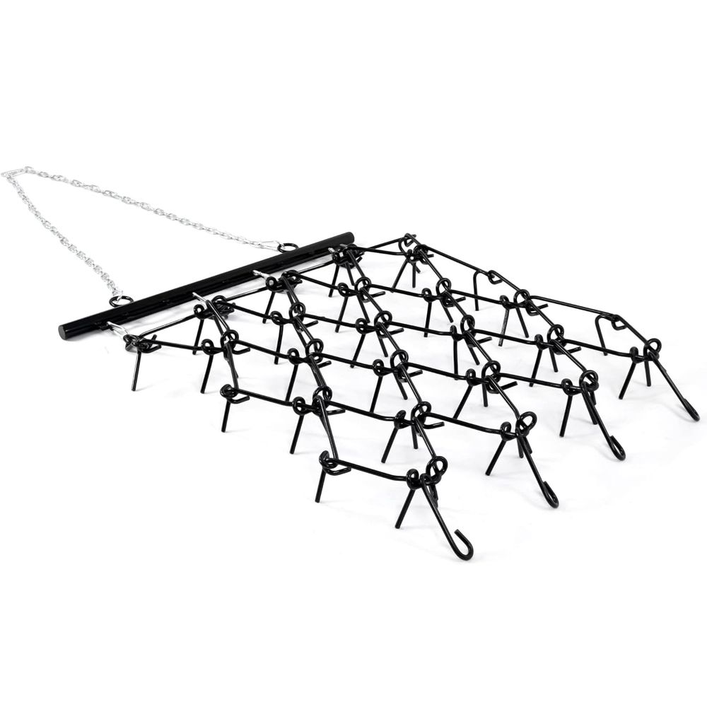 Heavy Duty Drag Harrow 4'W x 4'L, 3/8in Tines for ATV, UTVs, Lawn Tractors Leveling, Grading, Pastures, Breaking up Soil