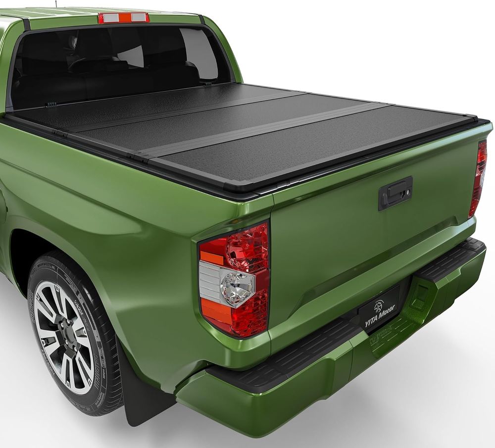 Tailored FRP Hard Tri-Fold Truck Bed Tonneau Cover Fits for Toyota Tundra 2022 2023 2024 2025 2026 5.5ft Bed (Excl. Trail Edition) with Deck Rail System, Effortless Installation