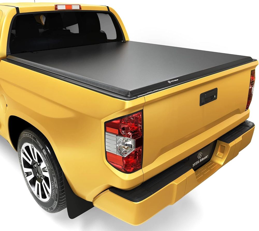  Soft Tri-Fold Truck Bed Tonneau Cover Compatible with Toyota Tundra 2022 2023 2024 2025 2026 (Excl. Trail Edition), 5.5 ft Bed with Deck Rail System