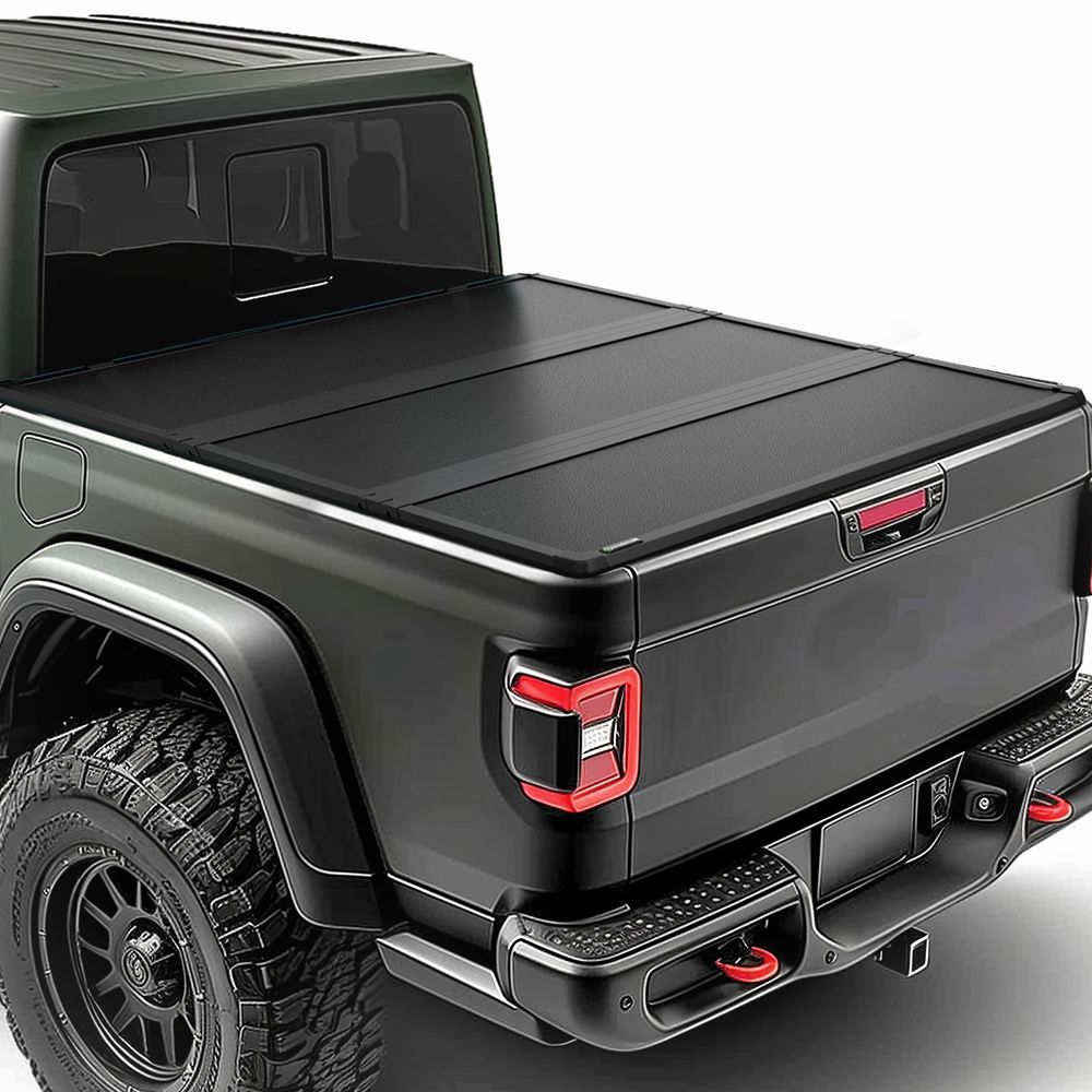 YITAMOTOR FRP hard tonneau cover, YITAMOTOR Jeep Gladiator tonneau cover, Jeep Gladiator JT tonneau cover 2020-2026, Jeep Gladiator 5ft bed cover, Jeep Gladiator truck bed cover, Jeep Gladiator pickup bed cover, Jeep Gladiator Trail Rail System cover, hard tri fold tonneau cover, FRP folding truck bed cover, fiberglass tonneau cover, heavy duty truck bed cover, waterproof tonneau cover, weather resistant bed cover, scratch resistant tonneau cover, 450 lbs load capacity tonneau cover, clamp on truck bed cover, no drill tonneau cover, secure cargo cover, locking truck bed cover, custom fit Jeep Gladiator accessories, Jeep JT truck accessories, Jeep Gladiator bed accessories, 5 foot bed tonneau cover, hard folding pickup bed cover, all weather truck bed protection, premium FRP truck cover