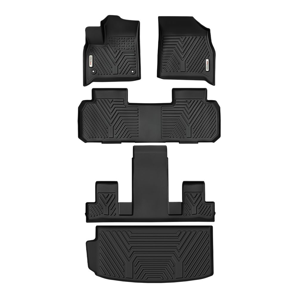 Custom Fit All-Weather Floor Mats & Cargo Liners for 2018-2025 Chevrolet Traverse (7 Seats & 2024 Traverse Limited), TPE Rubber Car Mats, Traverse Accessories