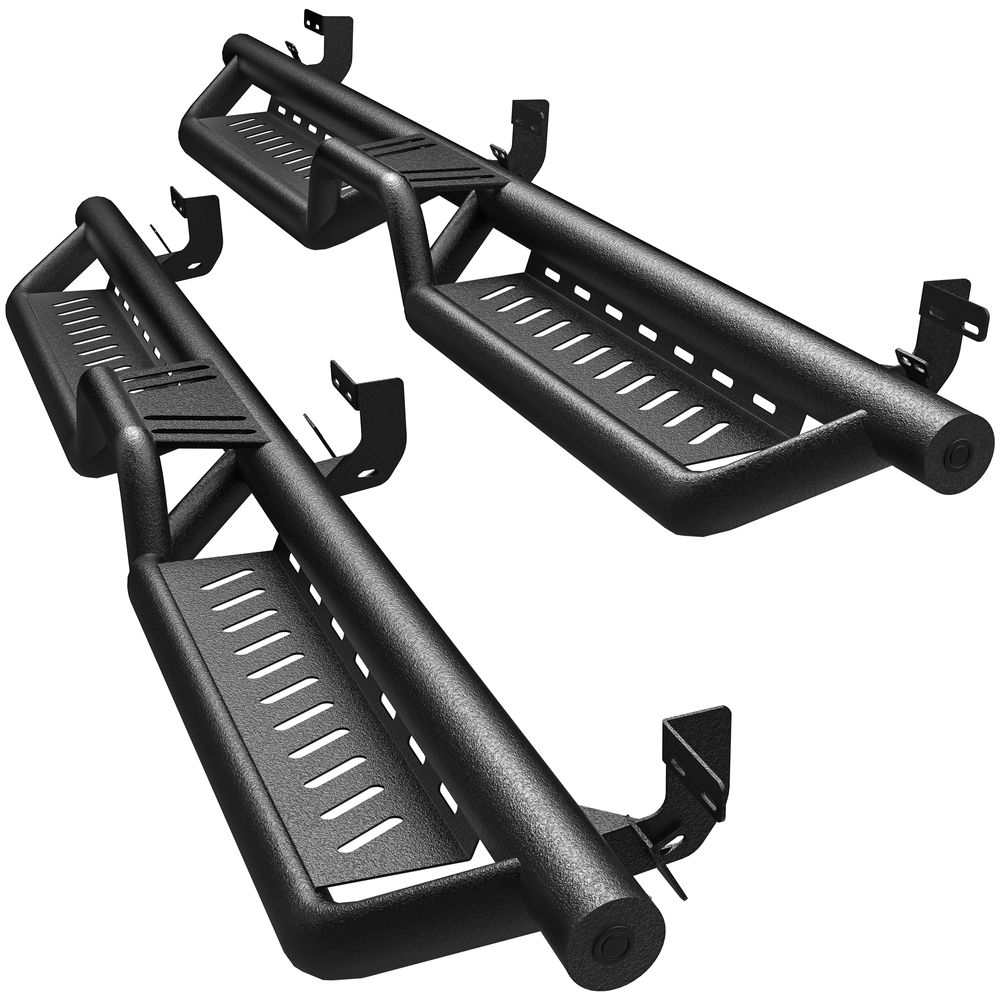 Ram two step running boards, roof access side steps, heavy duty nerf bars, black powder coated, Ram 2500 side steps, YITAMOTOR, crew cab truck steps