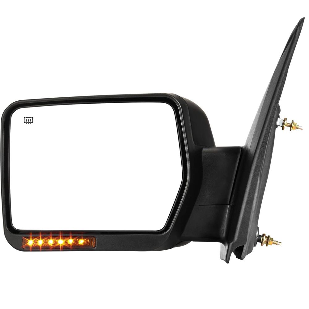Door Mirror Compatible with 2007-2014 Ford F-150 series truck, Left Driver Side Mirror Power Adjustable Heated Folding LED Turn Signal Black