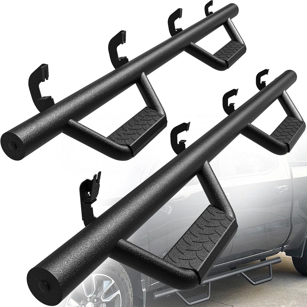 Side Steps Fits 2007–2018 Silverado & Sierra 1500 Crew Cab, 2007–2019 2500HD/3500HD Crew Cab