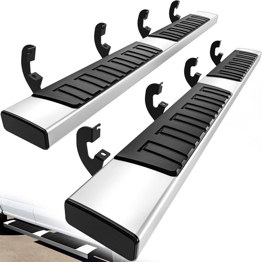 Silverado running boards, GMC Sierra side steps, 2500HD nerf bars, 6.5 inch step bars, stainless steel side bars, Crew Cab running boards, YITAMOTOR, heavy duty running boards