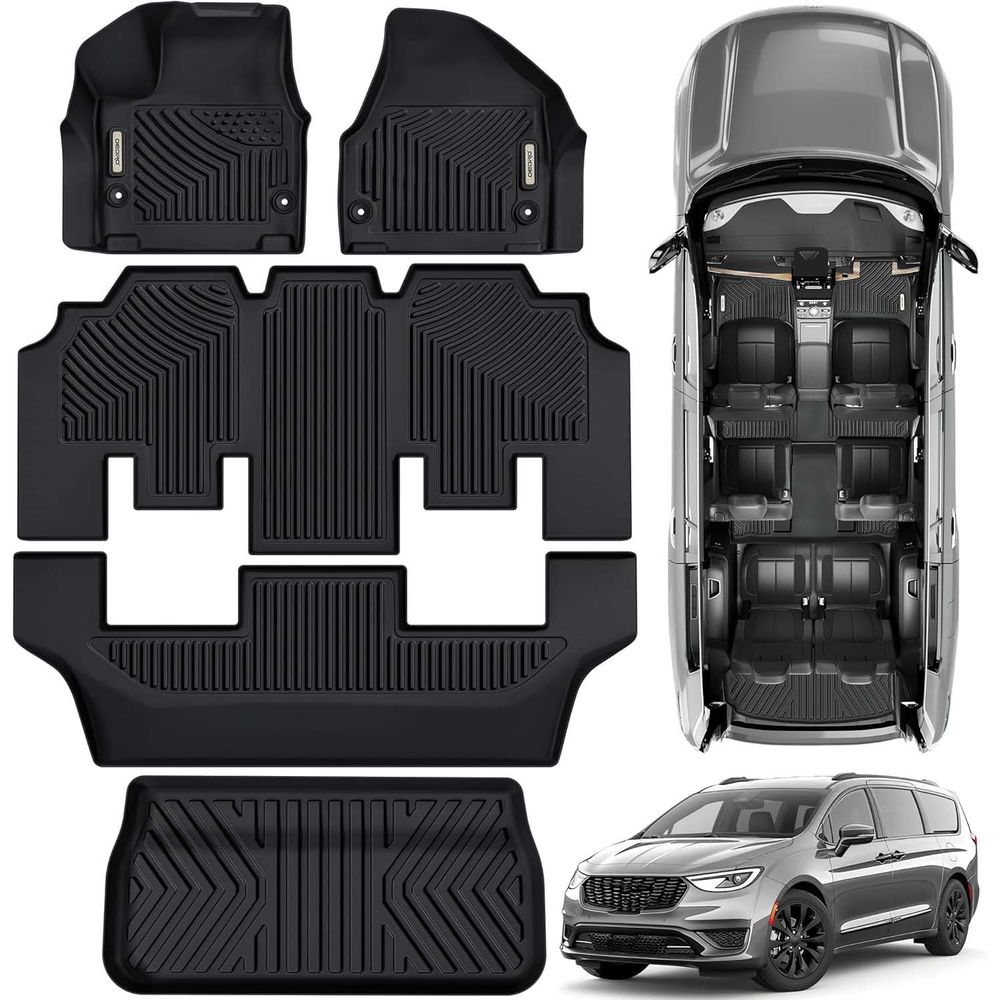 Chrysler Pacifica floor mats,2017-2024 Pacifica floor liners,Custom fit floor mats for Pacifica,Pacifica all-weather floor mats,Chrysler Pacifica cargo liner,Non-slip floor mats for Pacifica,Heavy-duty Pacifica floor mats,Pacifica front and rear floor liners,Waterproof Pacifica mats,Odorless floor mats for Pacifica,Chrysler Pacifica TPE floor mats,Durable Pacifica floor liners,Easy to clean Pacifica floor mats,Floor mats for Chrysler Pacifica 2024,3D laser scanned Pacifica floor mats,Pacifica weatherproof cargo liner,Rear trunk liner for Chrysler Pacifica,All-season Pacifica floor liners,Stain-resistant Pacifica floor mats,High-density Pacifica floor mats,