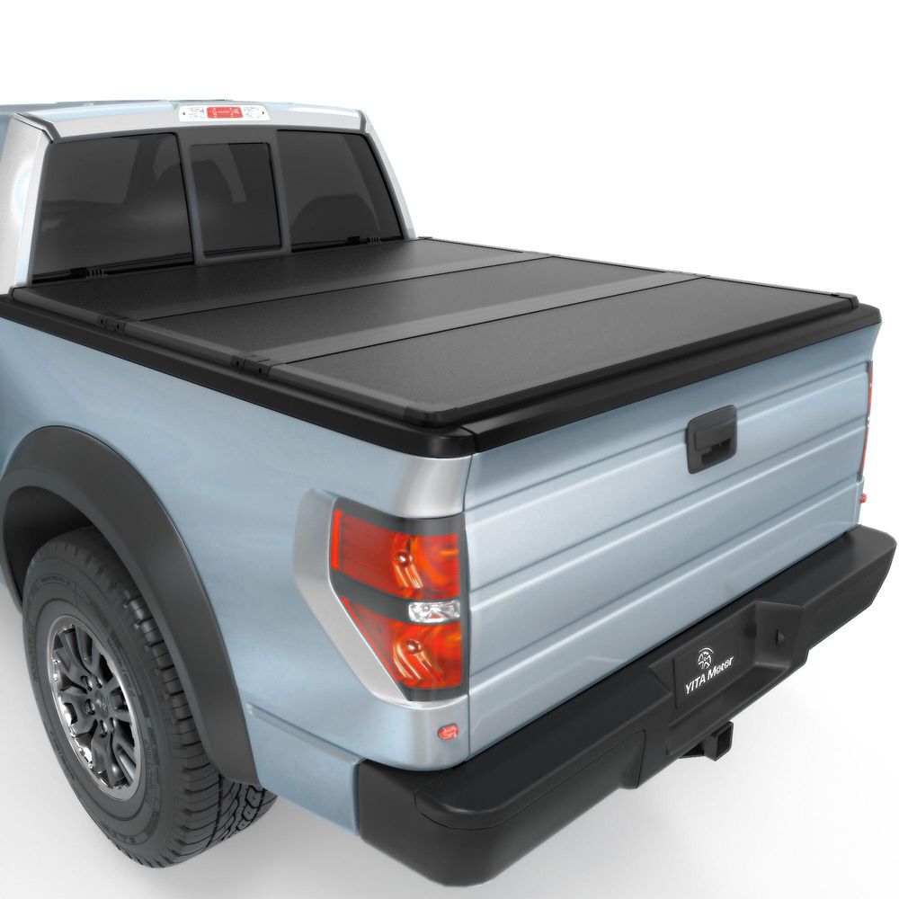 Ford F-150 tonneau cover, FRP hard tri-fold, fiberglass bed cover, 5.5ft bed cover, 2015 F150 accessories, YITAMOTOR, hard folding cover