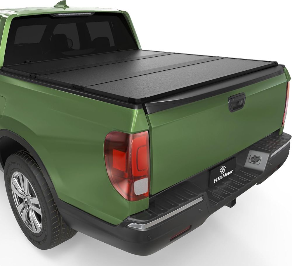 Honda Ridgeline tonneau cover, 2017–2026 Ridgeline bed cover, FRP hard tri-fold cover, YITAMOTOR truck bed cover, 5ft hard tonneau cover, fleetside bed cover, weatherproof truck bed lid, tri-fold Ridgeline tonneau