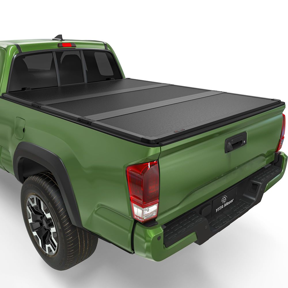 5 ft Truck Bed Tonneau Cover Hard 3-Fold for 2016-2023 Toyota Tacoma w/ Lamp