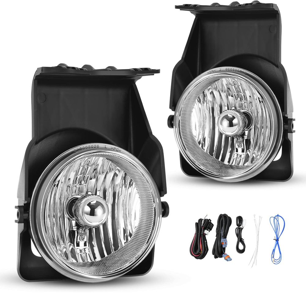 YITAMOTOR Fog Lights Compatible with 2003-2006 GMC Sierra 1500/1500 HD/2500/2500 HD/3500, 2007 GMC Sierra Classic Model 1500 /1500HD /2500 /2500HD /3500, Not Compatible with Denali /C3 Models
