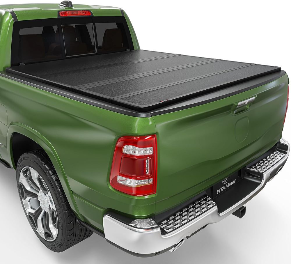 Ram 1500 quad fold tonneau cover, Dodge Ram 2500/3500 bed cover, Hard truck bed cover 6.4ft no Rambox,2002-2026 Ram 1500 tonneau cover,Aluminum alloy truck bed cover,YITAMOTOR Ram hard tonneau,Heavy-duty folding truck cover