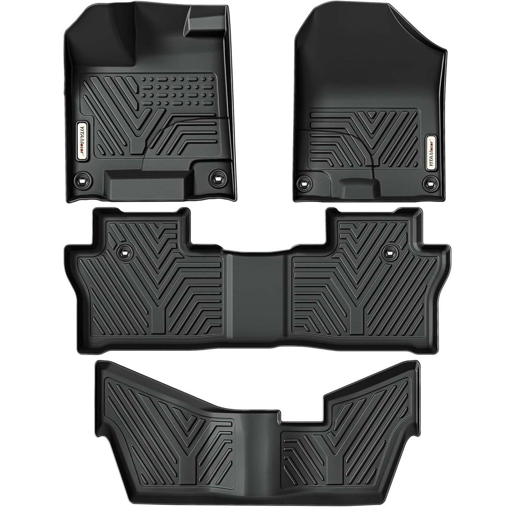 Honda Pilot floor mats 2016-2022, 8 passenger car mats, all-weather floor liners, TPE 3-row mats, custom fit Pilot accessories, waterproof SUV mats, family car protection, YITAMOTOR floor liners, complete cabin coverage, heavy-duty vehicle mats