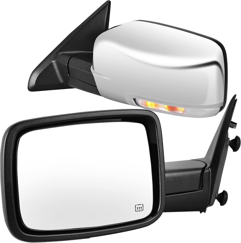 YITAMOTOR towing mirrors, Dodge Ram mirror upgrade, Ram 1500 tow mirrors, Ram 2500 side mirrors, power adjustable mirrors, heated mirror defrost, LED turn signal mirrors, truck puddle light, manual folding mirrors, replacement towing mirrors, 2009-2018 Dodge Ram 1500, 2010-2017 Ram 3500
