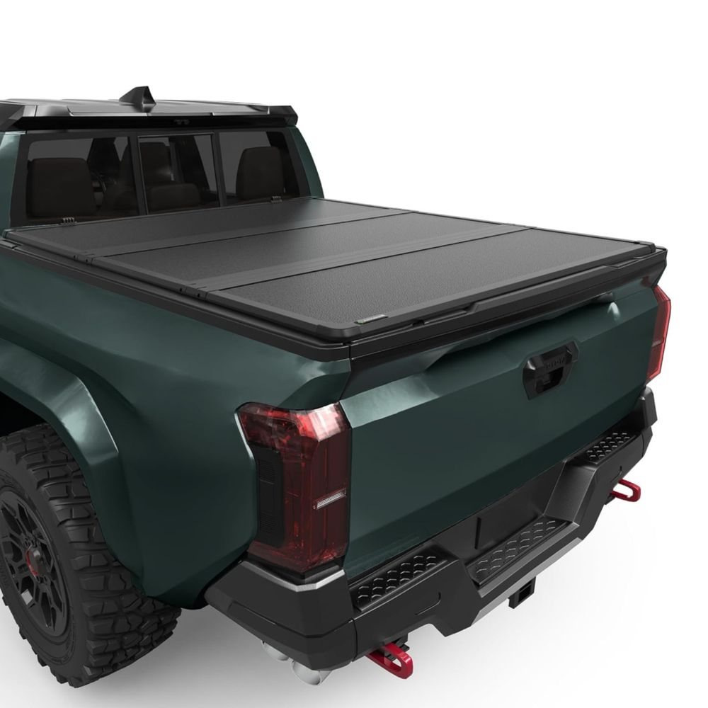 FRP Hard Tri-fold Truck Bed Tonneau Cover Compatible with Toyota Tacoma 2024 2025 2026 5ft Bed (Excl. Trail Edition)