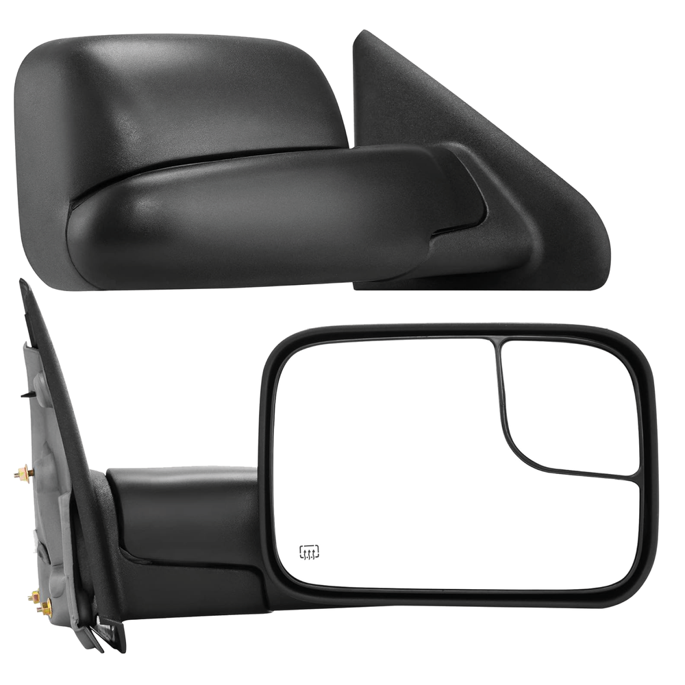 Tow Mirrors Power Heated Dual Lenses Flip-Up Dodge RAM 1500 2500 3500  