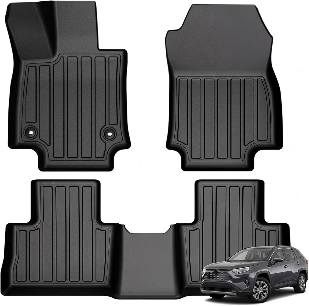 YITAMOTOR floor mats, RAV4 floor mats 2019-2025, Toyota RAV4 all weather mats, custom fit TPE mats, anti-slip car liners, rugged RAV4 accessories, 1st 2nd row mat set, black rubber floor mats, RAV4 car mats heavy duty