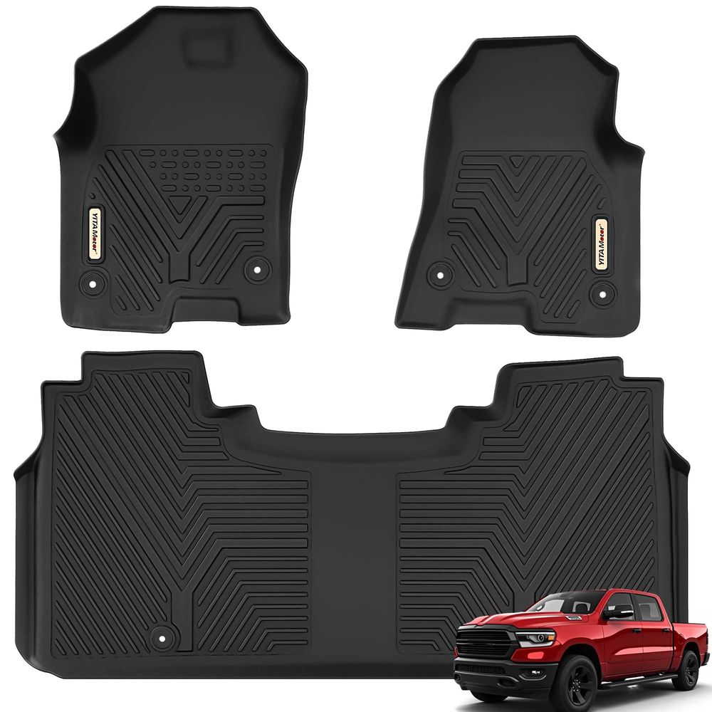 YITAMOTOR floor mats, Ram 1500 floor mats, Dodge Ram 1500 floor mats, Ram 1500 Crew Cab floor mats, 2019-2024 Ram 1500 floor mats, 2019-2024 Ram 1500 Crew Cab floor mats, Ram 1500 New Body floor mats, Ram 1500 New Body floor liners, Ram 1500 under seat storage floor mats, Ram 1500 rear under seat storage mats, Ram 1500 front floor liners, Ram 1500 rear floor liners, Ram 1500 1st row floor mats, Ram 1500 2nd row floor mats, Ram Crew Cab floor mats, custom fit Ram 1500 floor mats, TPE floor mats, TPE floor liners, all weather floor mats, all weather floor liners, waterproof floor mats, non slip floor mats, raised edge floor liners, deep groove floor mats, 3D laser scanned floor mats, easy clean floor mats, heavy duty floor mats, Ram 1500 accessories, Dodge Ram accessories, truck floor mats, custom molded floor liners, Ram 1500 interior accessories, Ram 1500 Crew Cab accessories, Ram floor liners