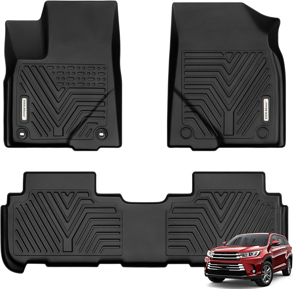 Toyota Highlander floor mats, Toyota Highlander floor liners, Highlander all weather floor mats, Highlander accessories, Toyota Highlander interior accessories, 2014 Highlander floor mats, 2015 Highlander floor liners, 2016 Toyota Highlander mats, 2017 Highlander accessories, 2018 Highlander floor mats, 2019 Highlander floor liners, TPE floor mats, rubber floor liners, custom fit floor mats, waterproof floor mats, 3D laser measured floor liners, front row floor mats, second row floor liners, 1st and 2nd row floor mats, non slip floor mats, heavy duty floor liners, Toyota SUV accessories, YITAMOTOR floor mats