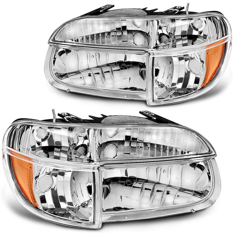 Ford Explorer headlights, 1995 Explorer headlamps, Mercury Mountaineer headlights, OE style replacement, chrome housing headlights, corner lights, YITAMOTOR, SUV headlight assembly