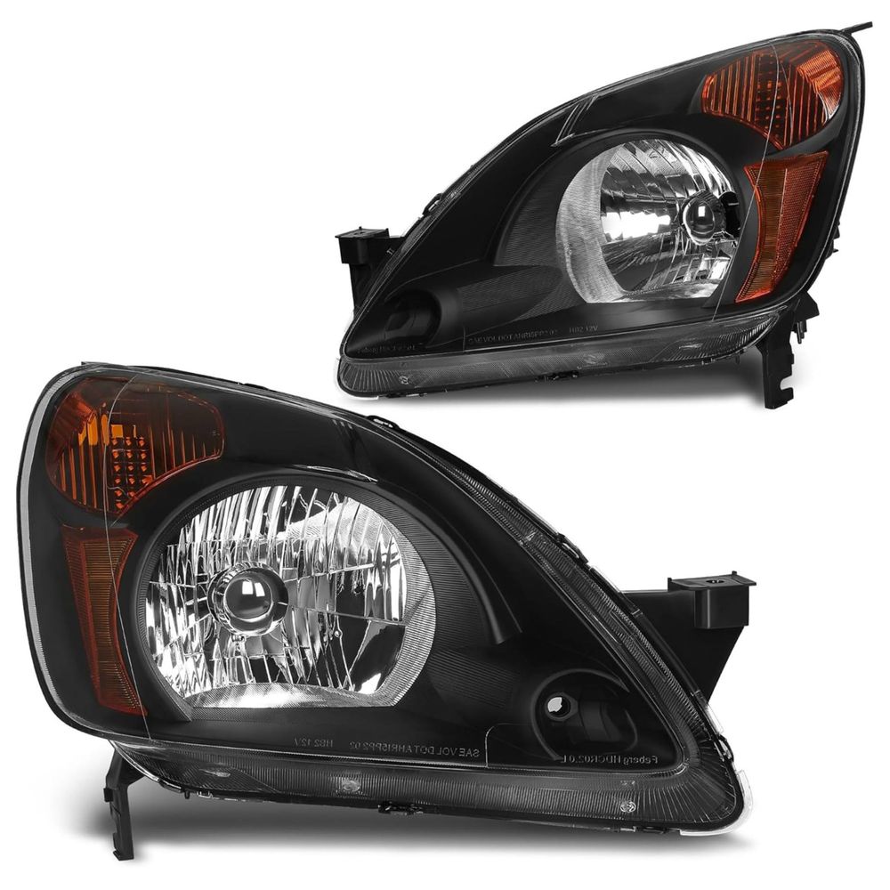 Honda CR-V headlight assembly, 2002 Honda CR-V headlights, 2003 CR-V headlamp replacement, 2004 Honda CR-V headlights, black housing headlights, clear lens headlamps, amber reflector headlights, YITAMOTOR CR-V headlights, OEM style replacement headlights, aftermarket Honda CR-V lighting