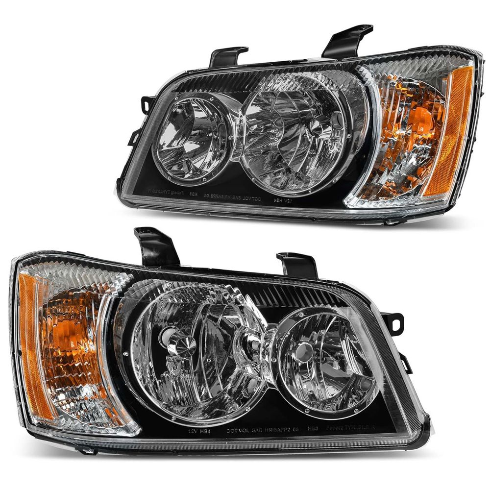 Toyota Highlander headlight assembly, 2001 Toyota Highlander headlights, 2002 Highlander headlamp replacement, 2003 Toyota Highlander headlights, chrome housing headlights, amber reflector headlamps, Toyota Highlander replacement lights, YITAMOTOR headlights, OEM style headlights, aftermarket Highlander lighting