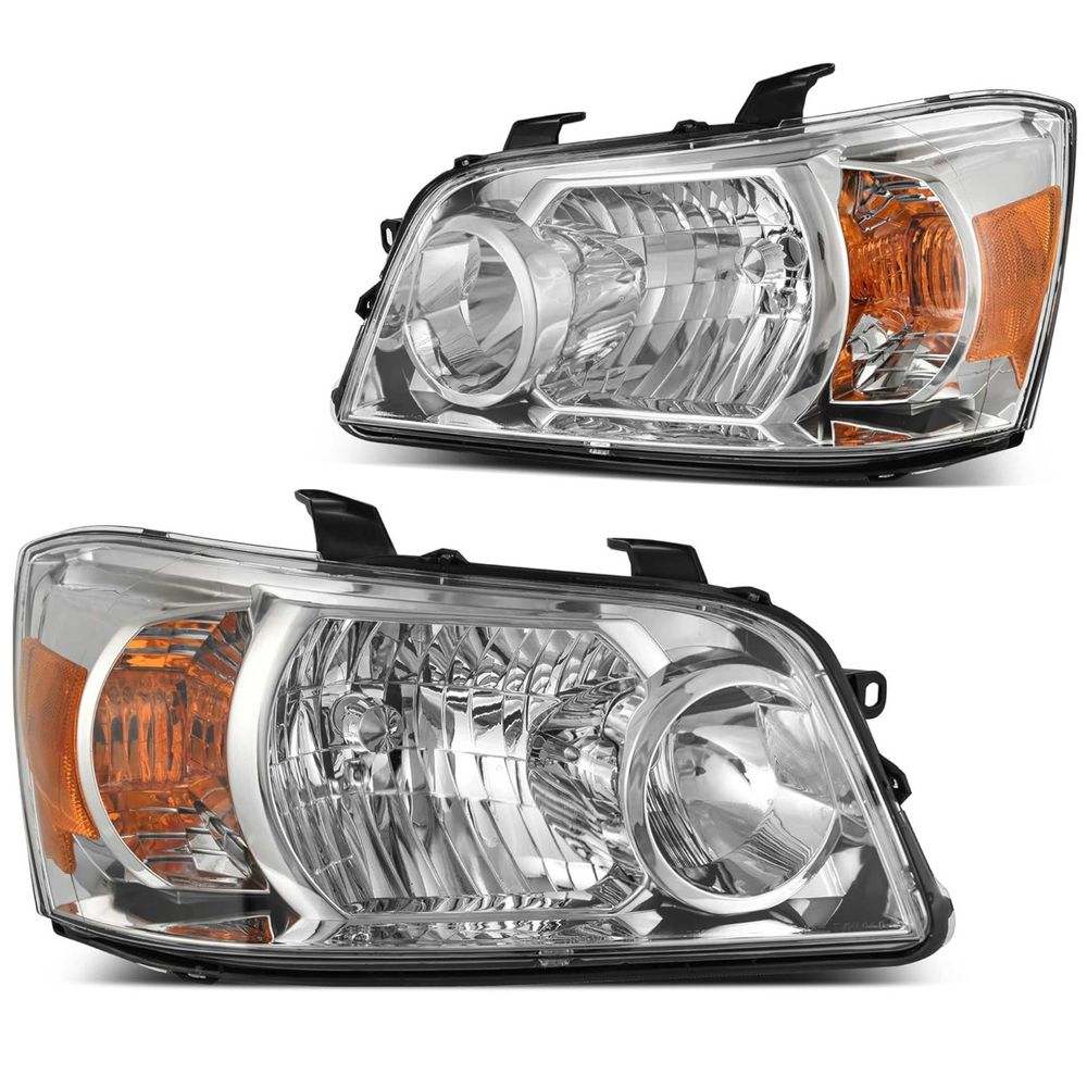 Toyota Highlander headlight assembly, 2004 Toyota Highlander headlights, 2005 Highlander headlamp replacement, 2006 Toyota Highlander headlights, chrome housing headlights, amber reflector headlamps, Toyota Highlander replacement lights, YITAMOTOR headlights, OEM style headlights, aftermarket Highlander lighting