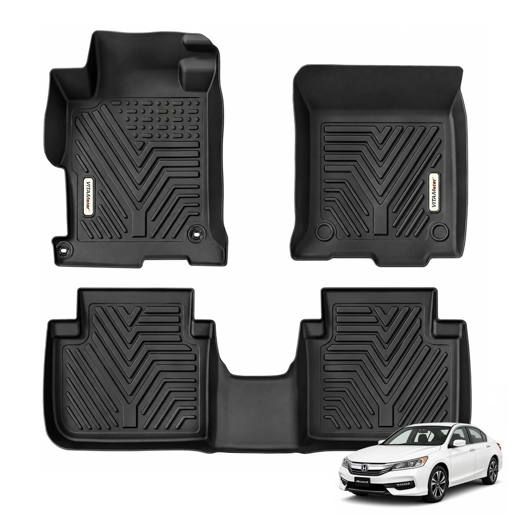 Honda Accord floor mats, Honda Accord floor liners, 2013 Honda Accord floor mats, 2014 Honda Accord floor mats, 2015 Honda Accord floor mats, 2016 Honda Accord floor mats, 2017 Honda Accord floor mats, Honda Accord accessories, Honda Accord Sedan floor mats, all weather floor mats, TPE floor mats, custom fit floor liners, waterproof floor mats, non slip floor mats, heavy duty floor mats, automotive floor liners, car floor mats, interior protection mats, 1st row and 2nd row floor mats, Honda Accord interior accessories, YITAMOTOR floor mats