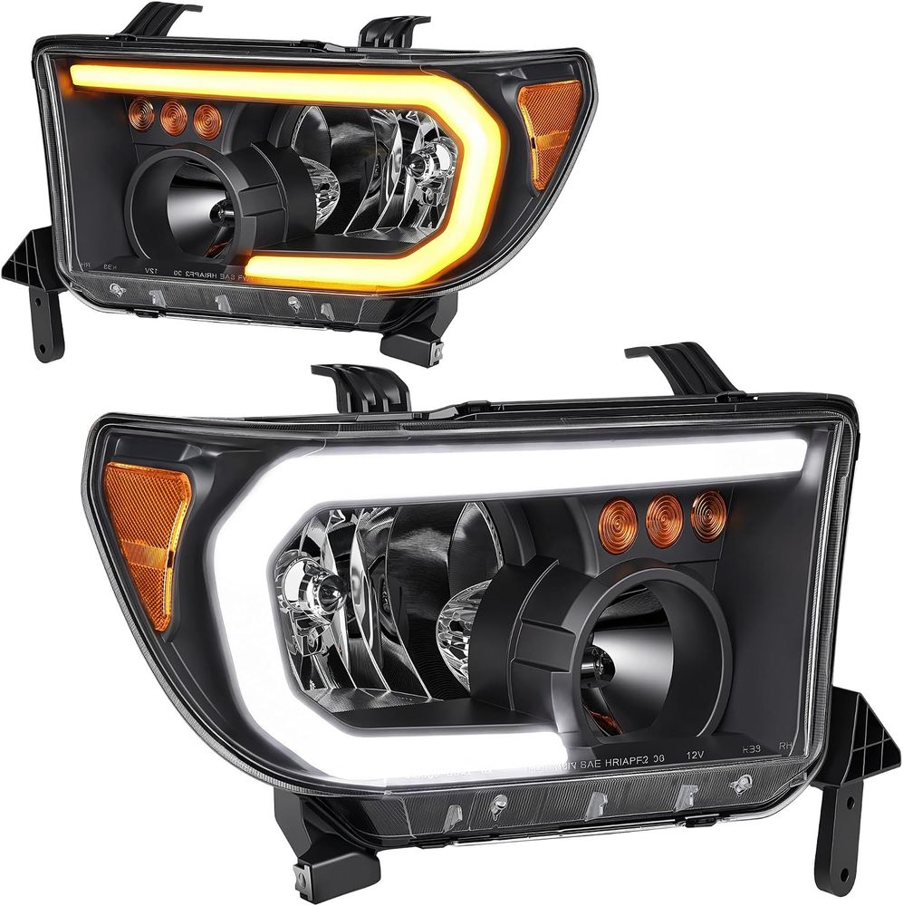 YITAMOTOR headlights, LED DRL headlights, sequential headlights, sequential turn signal headlights, Toyota Tundra headlights, Toyota Sequoia headlights, replacement headlights, headlight assembly, headlamp assembly, 2007 Toyota Tundra headlights, 2008 Toyota Tundra headlights, 2009 Toyota Tundra headlights, 2010 Toyota Tundra headlights, 2011 Toyota Tundra headlights, 2012 Toyota Tundra headlights, 2013 Toyota Tundra headlights, 2007-2013 Toyota Tundra headlights, 2008 Toyota Sequoia headlights, 2009 Toyota Sequoia headlights, 2010 Toyota Sequoia headlights, 2011 Toyota Sequoia headlights, 2012 Toyota Sequoia headlights, 2013 Toyota Sequoia headlights, 2014 Toyota Sequoia headlights, 2015 Toyota Sequoia headlights, 2016 Toyota Sequoia headlights, 2017 Toyota Sequoia headlights, 2008-2017 Toyota Sequoia headlights, black housing headlights, sequential turn signals, dynamic turn signals, white LED DRL, daytime running lights, HB3 high beam, H11 low beam, driver passenger headlight pair, sealed waterproof headlights, one-way vent headlights, micro-prism reflectors, side safety reflectors, direct bolt-on headlights, bulbs not included