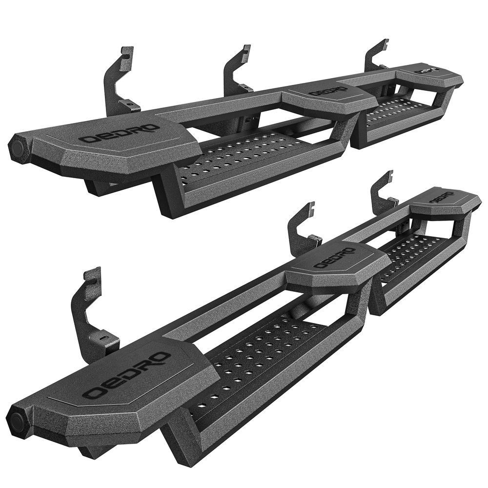 OEDRO running boards, running boards for Chevy Silverado 1500, running boards for GMC Sierra 1500, running boards for Chevy Silverado 2500HD, running boards for GMC Sierra 2500HD, running boards for Chevy Silverado 3500HD, running boards for GMC Sierra 3500HD, 2019-2026 Silverado running boards, 2019-2026 Sierra running boards, 2020-2026 Silverado 2500HD running boards, 2020-2026 Sierra 3500HD running boards, crew cab running boards, nerf bars for Chevy Silverado, nerf bars for GMC Sierra, truck side steps, pickup truck running boards, heavy duty running boards, truck nerf bars, black running boards, bolt-on running boards, crew cab side steps, Silverado side steps, Sierra side steps, truck step bars, aftermarket running boards, full-size truck accessories