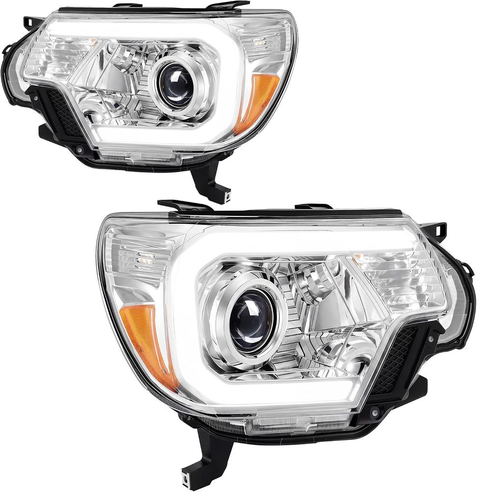 YITAMOTOR headlights, Toyota Tacoma headlights, projector headlights, LED DRL headlights, replacement headlights, headlight assembly, headlamp assembly, 2012 Toyota Tacoma headlights, 2013 Toyota Tacoma headlights, 2014 Toyota Tacoma headlights, 2015 Toyota Tacoma headlights, 2012-2015 Toyota Tacoma headlights, chrome housing headlights, amber reflector headlights, projector beam headlights, dual-beam headlights, LED daytime running lights, white LED DRL, H7 high low beam, H7 bulbs included, wiring harness included, headlights with bulbs, headlights with harness, driver passenger headlight pair, sealed waterproof headlights, one-way vent headlights, micro-prism reflectors, side safety reflectors, direct bolt-on headlights, Tacoma replacement headlights
