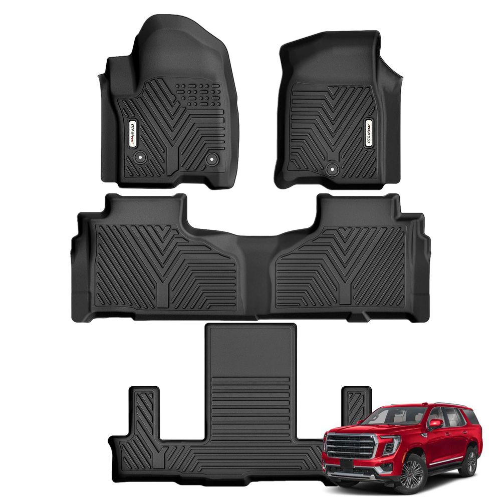 YITAMOTOR floor mats, Chevy Tahoe floor mats, GMC Yukon floor mats, Cadillac Escalade floor mats, 2021-2026 Tahoe floor mats, 2021-2026 Yukon floor mats, 2021-2026 Escalade floor mats, Tahoe 3 row floor mats, Yukon 3 row floor mats, Escalade 3 row floor mats, Tahoe 3rd row floor liners, Yukon 3rd row floor liners, Escalade 3rd row floor liners, Tahoe floor liners, Yukon floor liners, Escalade floor liners, custom fit floor mats, 3D laser scanned floor mats, TPE floor mats, TPE floor liners, all weather floor mats, all weather floor liners, waterproof floor mats, non slip floor mats, raised edge floor liners, deep groove floor mats, easy clean floor mats, 3 row floor liner set, SUV floor mats, Tahoe interior accessories, Yukon interior accessories, Escalade interior accessories