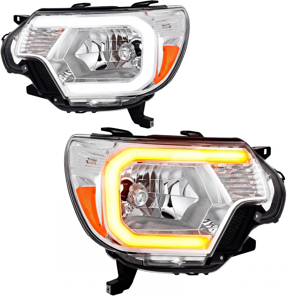 YITAMOTOR headlights, Toyota Tacoma headlights, LED DRL headlights, sequential headlights, sequential turn signal headlights, replacement headlights, headlight assembly, headlamp assembly, 2012 Toyota Tacoma headlights, 2013 Toyota Tacoma headlights, 2014 Toyota Tacoma headlights, 2015 Toyota Tacoma headlights, 2012-2015 Toyota Tacoma headlights, chrome housing headlights, amber reflector headlights, sequential turn signals, flowing turn signals, dynamic turn signals, white LED DRL, daytime running lights, H7 high beam, H7 low beam, H7 headlights, driver passenger headlight pair, sealed waterproof headlights, one-way vent headlights, micro-prism reflectors, side safety reflectors, direct bolt-on headlights, Tacoma replacement headlights, bulbs not included