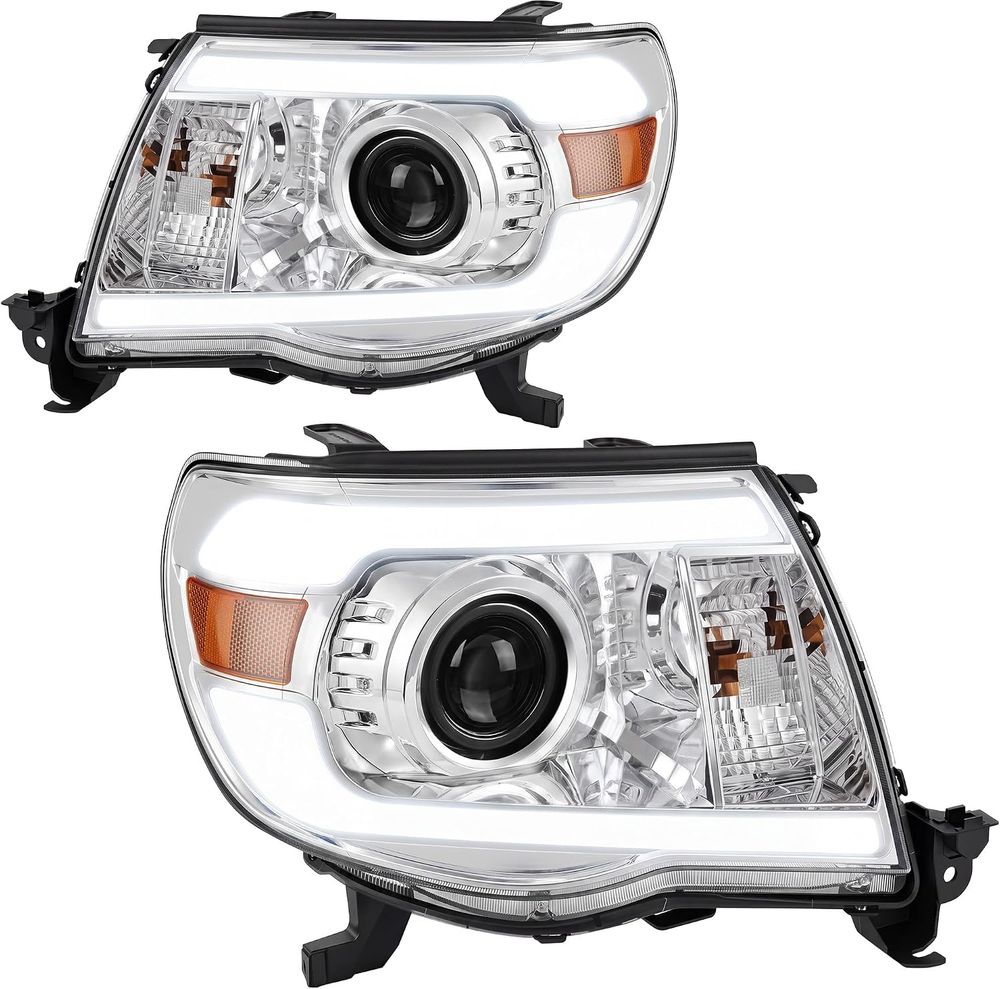 YITAMOTOR headlights, projector headlights Toyota Tacoma, LED DRL headlights Tacoma, 2005-2011 Tacoma headlights, chrome housing projector headlights, dual-beam lens headlights, amber reflector headlights, clear PC lens headlights, H7 headlights with bulbs, waterproof projector headlights, Toyota Tacoma aftermarket headlights, bolt-on headlight replacement, 360 side reflector headlights, Tacoma LED DRL projector, 05-11 Tacoma headlight assembly, chrome LED headlights Tacoma