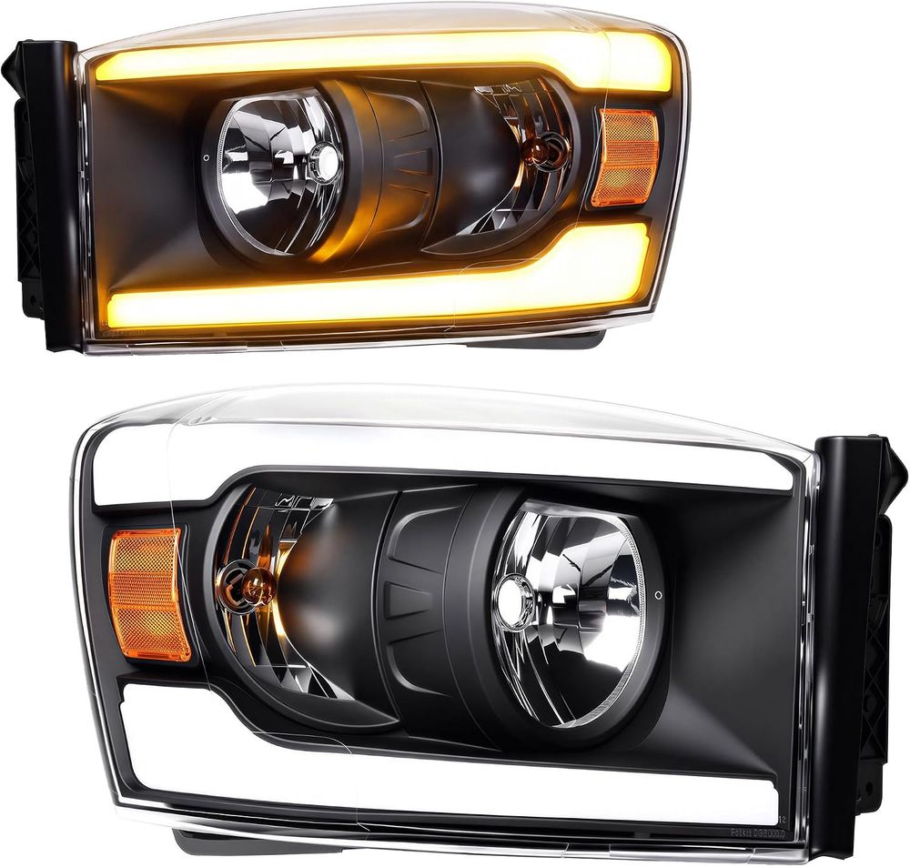 YITAMOTOR headlights, 2006 Dodge Ram 1500 headlights, 2007 Dodge Ram 1500 headlights, 2008 Dodge Ram 1500 headlights, 2006-2008 Dodge Ram 1500 headlights, 2006 Dodge Ram 2500 headlights, 2007 Dodge Ram 2500 headlights, 2008 Dodge Ram 2500 headlights, 2009 Dodge Ram 2500 headlights, 2006-2009 Dodge Ram 2500 headlights, 2006 Dodge Ram 3500 headlights, 2007 Dodge Ram 3500 headlights, 2008 Dodge Ram 3500 headlights, 2009 Dodge Ram 3500 headlights, 2006-2009 Dodge Ram 3500 headlights, Ram 1500 replacement headlights, Ram 2500 headlight assembly, Ram 3500 headlight assembly, LED DRL headlights, LED daytime running lights, sequential turn signal headlights, black housing headlights, amber reflector headlights, HB5 9007 high low beam, 3157NA turn signal bulbs, headlights with turn signal harness, HB5 bulbs not included, 3157NA bulbs included, headlights for dual-bulb models, metallic parabolic reflectors, brighter headlight beam, broad uniform beam distribution, waterproof headlight assembly, sealed silicone housing, one-way vent headlights, impact-resistant polycarbonate lens, vibration-resistant headlights, micro-prism side reflectors, nighttime visibility headlights, all-weather replacement headlights, not for Dodge Ram Cargo Van, not for 2009 Ram new body style, not for stock headlights with amber side marker bar