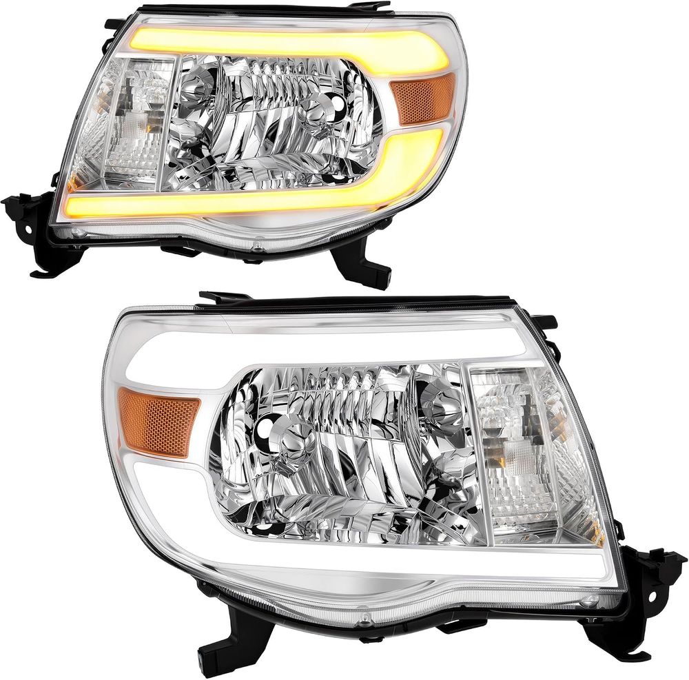 YITAMOTOR headlights, 2005 Toyota Tacoma headlights, 2006 Toyota Tacoma headlights, 2007 Toyota Tacoma headlights, 2008 Toyota Tacoma headlights, 2009 Toyota Tacoma headlights, 2010 Toyota Tacoma headlights, 2011 Toyota Tacoma headlights, 2005-2011 Toyota Tacoma headlights, Toyota Tacoma headlight assembly, Tacoma headlamps, LED DRL headlights, LED daytime running lights, sequential turn signal headlights, flowing turn signal headlights, chrome housing headlights, amber reflector headlights, H4 headlights, H4 high low beam, replacement headlights, driver passenger headlight pair, left right headlight assembly, sealed waterproof headlights, one-way pressure equalizing vents, micro-prism safety reflectors, all-weather headlights, direct bolt-on replacement headlights, Toyota Tacoma accessories, Tacoma replacement headlamps, bulbs not included