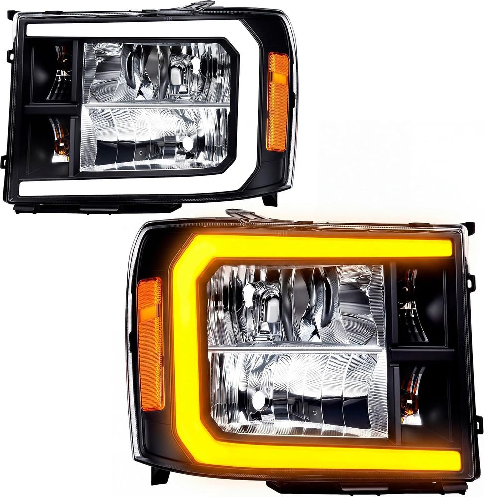 YITAMOTOR headlights, 2007 GMC Sierra 1500 headlights, 2008 GMC Sierra 1500 headlights, 2009 GMC Sierra 1500 headlights, 2010 GMC Sierra 1500 headlights, 2011 GMC Sierra 1500 headlights, 2012 GMC Sierra 1500 headlights, 2013 GMC Sierra 1500 headlights, 2007-2013 GMC Sierra 1500 headlights, 2007 GMC Sierra 2500HD headlights, 2008 GMC Sierra 2500HD headlights, 2009 GMC Sierra 2500HD headlights, 2010 GMC Sierra 2500HD headlights, 2011 GMC Sierra 2500HD headlights, 2012 GMC Sierra 2500HD headlights, 2013 GMC Sierra 2500HD headlights, 2014 GMC Sierra 2500HD headlights, 2007-2014 GMC Sierra 2500HD headlights, 2007-2014 GMC Sierra 3500HD headlights, GMC Sierra headlight assembly, Sierra replacement headlamps, LED DRL headlights, LED daytime running lights, sequential turn signal headlights, flowing turn signal headlights, black housing headlights, amber reflector headlights, HB3 9005 high beam, H11 low beam, driver passenger headlight pair, sealed waterproof headlights, one-way pressure equalizing vents, micro-prism safety reflectors, direct bolt-on replacement headlights, all-weather headlights, not for Classic models