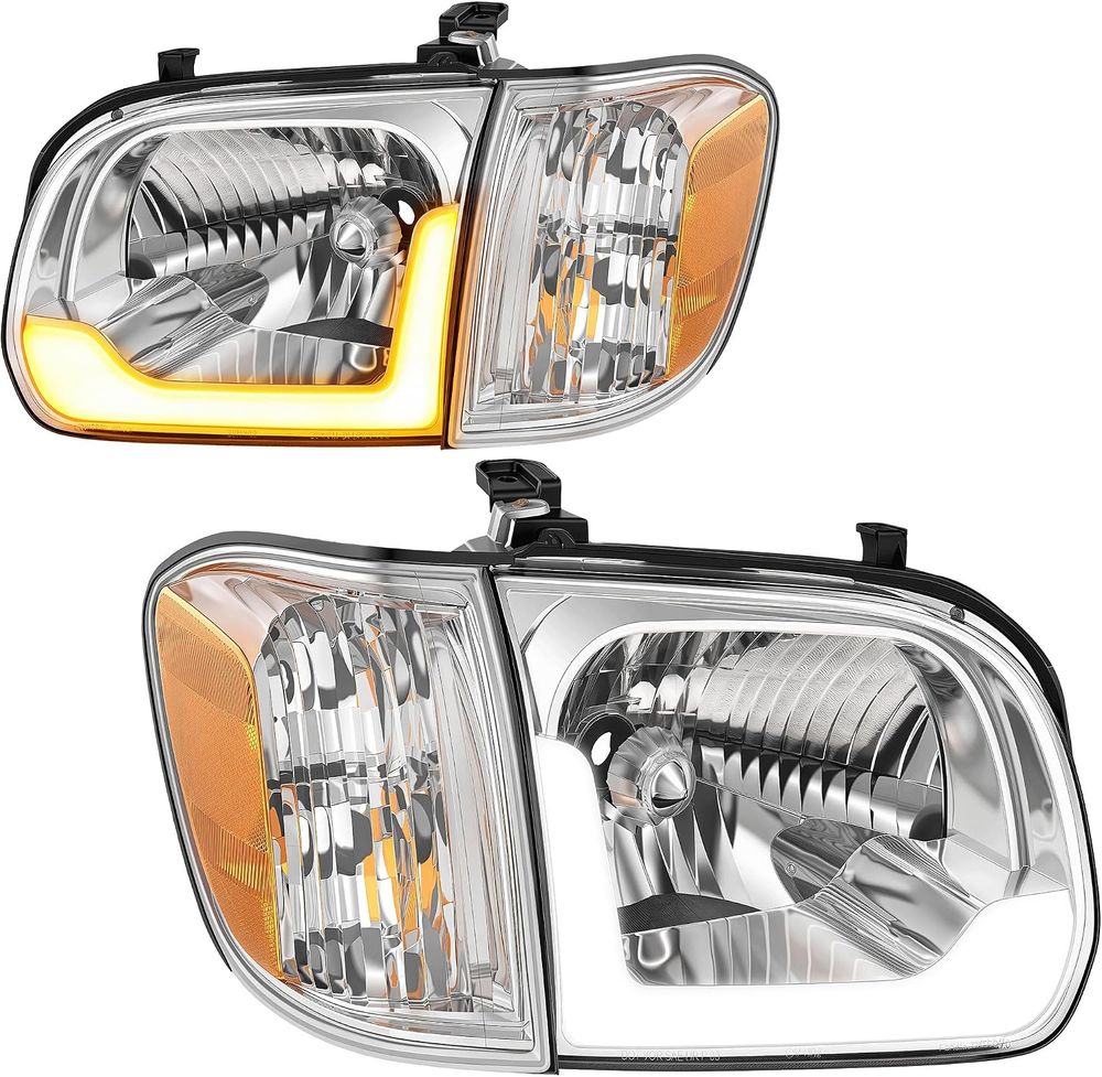 YITAMOTOR headlights, LED DRL headlights Toyota Tundra, sequential turn signal headlights, 2005-2006 Tundra Double Cab headlights, 2005-2007 Sequoia headlights, chrome housing headlight assembly, H4 headlights no bulbs, waterproof LED headlights, Toyota Tundra aftermarket headlights, Sequoia LED DRL, bolt-on headlight replacement, 360 side reflector headlights, chrome LED headlights Tundra