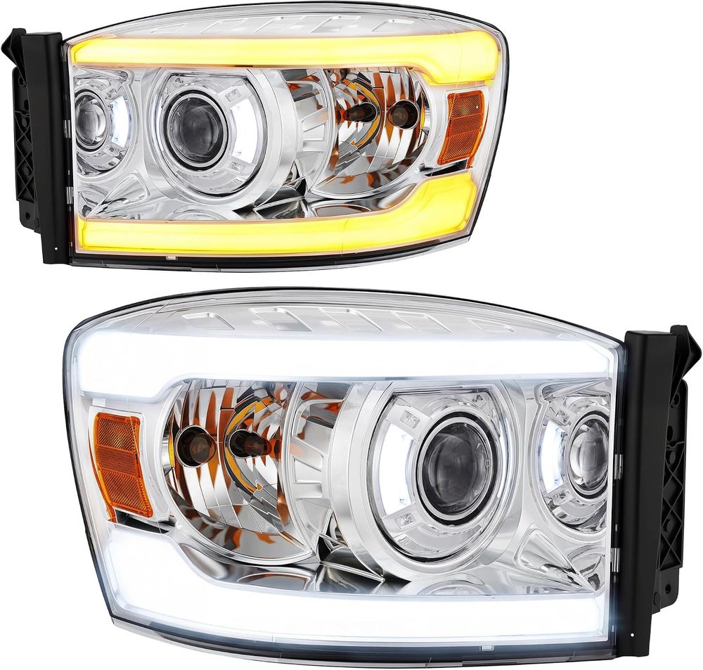 YITAMOTOR headlights, 2006 Dodge Ram 1500 headlights, 2007 Dodge Ram 1500 headlights, 2008 Dodge Ram 1500 headlights, 2006-2008 Dodge Ram 1500 headlights, 2006 Dodge Ram 2500 headlights, 2007 Dodge Ram 2500 headlights, 2008 Dodge Ram 2500 headlights, 2009 Dodge Ram 2500 headlights, 2006-2009 Dodge Ram 2500 headlights, 2006 Dodge Ram 3500 headlights, 2007 Dodge Ram 3500 headlights, 2008 Dodge Ram 3500 headlights, 2009 Dodge Ram 3500 headlights, 2006-2009 Dodge Ram 3500 headlights, Ram 1500 replacement headlights, Ram 2500 headlight assembly, Ram 3500 headlight assembly, LED DRL projector headlights, dual-beam projector headlights, chrome housing headlights, LED daytime running lights, sequential turn signal headlights, H7 dual-beam projector, H7 high beam bulbs, H7 low beam bulbs, 3157NA turn signal bulbs, headlights with bulbs and harness, dual-bulb headlamp replacement, metallic parabolic reflectors, brighter headlight beam, broad uniform beam distribution, waterproof headlight assembly, sealed silicone housing, one-way vent headlights, impact-resistant polycarbonate lens, vibration-resistant headlights, micro-prism side reflectors, nighttime visibility headlights, all-weather replacement headlights, not for Dodge Ram Cargo Van, not for 2009 Ram new body style, not for stock headlights with amber side marker bar