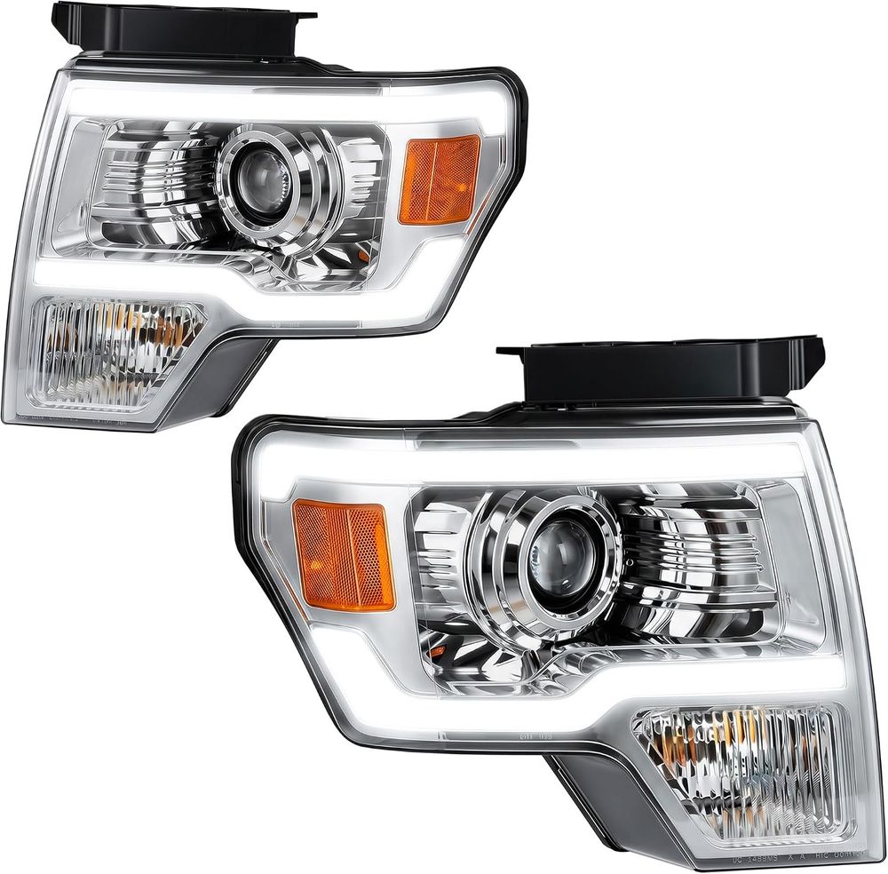 YITAMOTOR headlights, 2009 Ford F-150 headlights, 2010 Ford F-150 headlights, 2011 Ford F-150 headlights, 2012 Ford F-150 headlights, 2013 Ford F-150 headlights, 2014 Ford F-150 headlights, 2009-2014 Ford F-150 headlights, Ford F150 replacement headlights, Ford F-150 headlight assembly, projector replacement headlights, LED DRL projector headlights, dual-beam projector headlights, LED daytime running lights, amber reflector headlights, H7 dual-beam projector, H7 high beam bulbs, H7 low beam bulbs, 3157NA turn signal bulbs, headlights with bulbs and harness, factory halogen headlight replacement, stock halogen models only, brighter headlight beam, metallic parabolic reflectors, broad uniform beam distribution, waterproof headlight assembly, sealed silicone housing, one-way vent headlights, impact-resistant polycarbonate lens, vibration-resistant headlights, micro-prism side reflectors, nighttime visibility headlights, all-weather replacement headlights, not for factory HID models