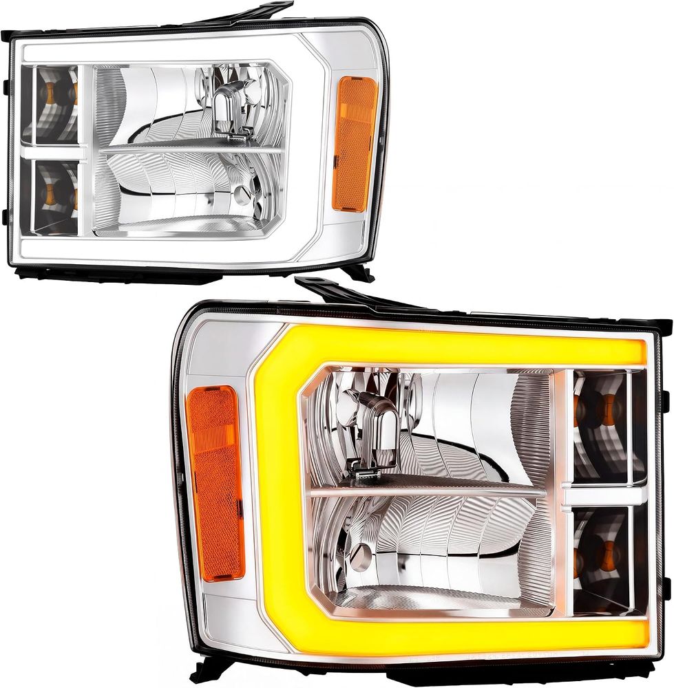 YITAMOTOR headlights, 2007 GMC Sierra 1500 headlights, 2008 GMC Sierra 1500 headlights, 2009 GMC Sierra 1500 headlights, 2010 GMC Sierra 1500 headlights, 2011 GMC Sierra 1500 headlights, 2012 GMC Sierra 1500 headlights, 2013 GMC Sierra 1500 headlights, 2007-2013 GMC Sierra 1500 headlights, 2007 GMC Sierra 2500HD headlights, 2008 GMC Sierra 2500HD headlights, 2009 GMC Sierra 2500HD headlights, 2010 GMC Sierra 2500HD headlights, 2011 GMC Sierra 2500HD headlights, 2012 GMC Sierra 2500HD headlights, 2013 GMC Sierra 2500HD headlights, 2014 GMC Sierra 2500HD headlights, 2007-2014 GMC Sierra 2500HD headlights, 2007-2014 GMC Sierra 3500HD headlights, GMC Sierra headlight assembly, Sierra replacement headlamps, LED DRL headlights, LED daytime running lights, sequential turn signal headlights, flowing turn signal headlights, chrome housing headlights, amber reflector headlights, HB3 9005 high beam, H11 low beam, driver passenger headlight pair, sealed waterproof headlights, one-way pressure equalizing vents, micro-prism safety reflectors, direct bolt-on replacement headlights, all-weather headlights, not for Classic models