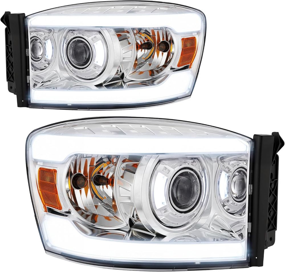YITAMOTOR headlights, 2006 Dodge Ram 1500 headlights, 2007 Dodge Ram 1500 headlights, 2008 Dodge Ram 1500 headlights, 2006-2008 Dodge Ram 1500 headlights, 2006 Dodge Ram 2500 headlights, 2007 Dodge Ram 2500 headlights, 2008 Dodge Ram 2500 headlights, 2009 Dodge Ram 2500 headlights, 2006-2009 Dodge Ram 2500 headlights, 2006 Dodge Ram 3500 headlights, 2007 Dodge Ram 3500 headlights, 2008 Dodge Ram 3500 headlights, 2009 Dodge Ram 3500 headlights, 2006-2009 Dodge Ram 3500 headlights, Ram 1500 replacement headlights, Ram 2500 headlight assembly, Ram 3500 headlight assembly, LED DRL projector headlights, dual-beam projector headlights, chrome housing headlights, LED daytime running lights, H7 dual-beam projector, H7 high beam bulbs, H7 low beam bulbs, 3157NA turn signal bulbs, headlights with bulbs and harness, dual-bulb headlamp replacement, metallic parabolic reflectors, brighter headlight beam, broad uniform beam distribution, waterproof headlight assembly, sealed silicone housing, one-way vent headlights, impact-resistant polycarbonate lens, vibration-resistant headlights, micro-prism side reflectors, nighttime visibility headlights, all-weather replacement headlights, not for Dodge Ram Cargo Van, not for 2009 Ram new body style, not for stock headlights with amber side marker bar