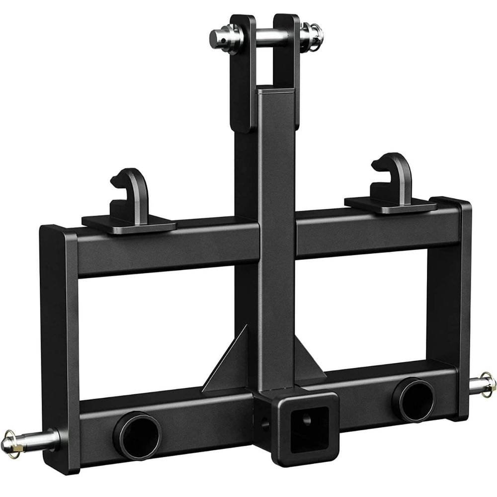 3 Point Hitch Receiver Tractor Drawbar Attachment with 2x1 3/4" Hay Spear Holes for CAT 0