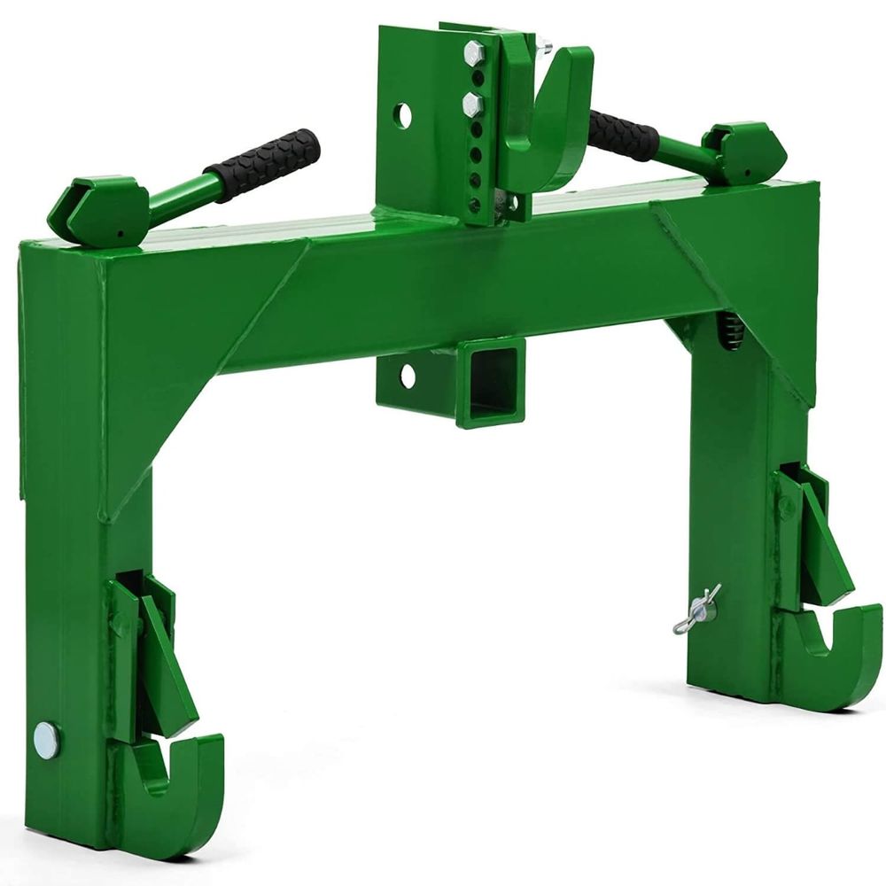3 Point Quick Hitch, 3000 lbs with 2" Receiver Hitch Adaptation to Category 1 Tractor with 5 Level Adjustable Bolt