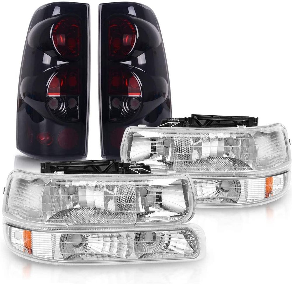 Headlight Assembly & Taillights Combo Set for 1999-2002 Chevrolet Silverado 1500/2500 