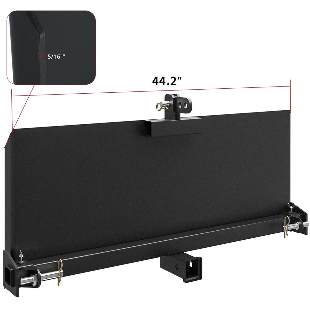 5/16" Skid Steer 3 Point Mount Plate for skid steers, track loaders, compact wheel loaders, backhoes, and tractors featuring universal quick-attach mounts